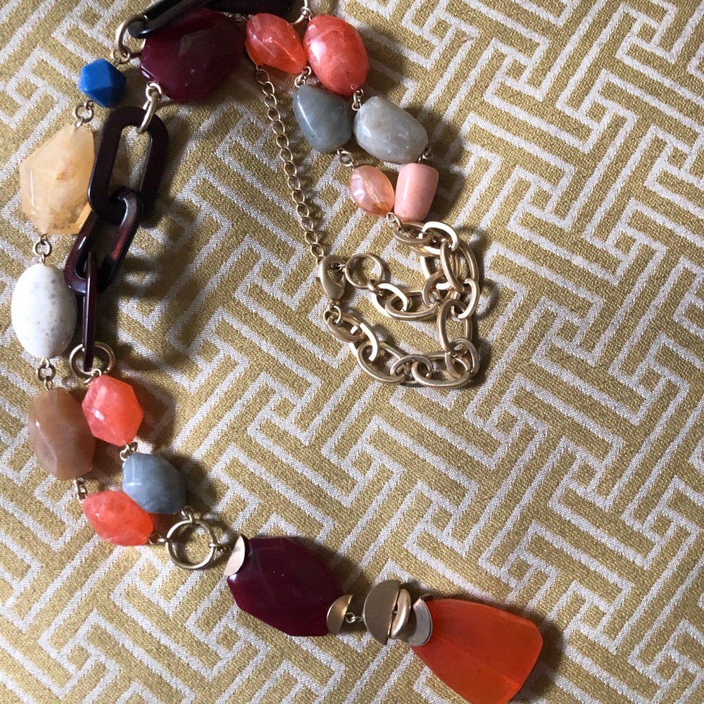 Chico’s Jeweled Stone Chain Link Necklace